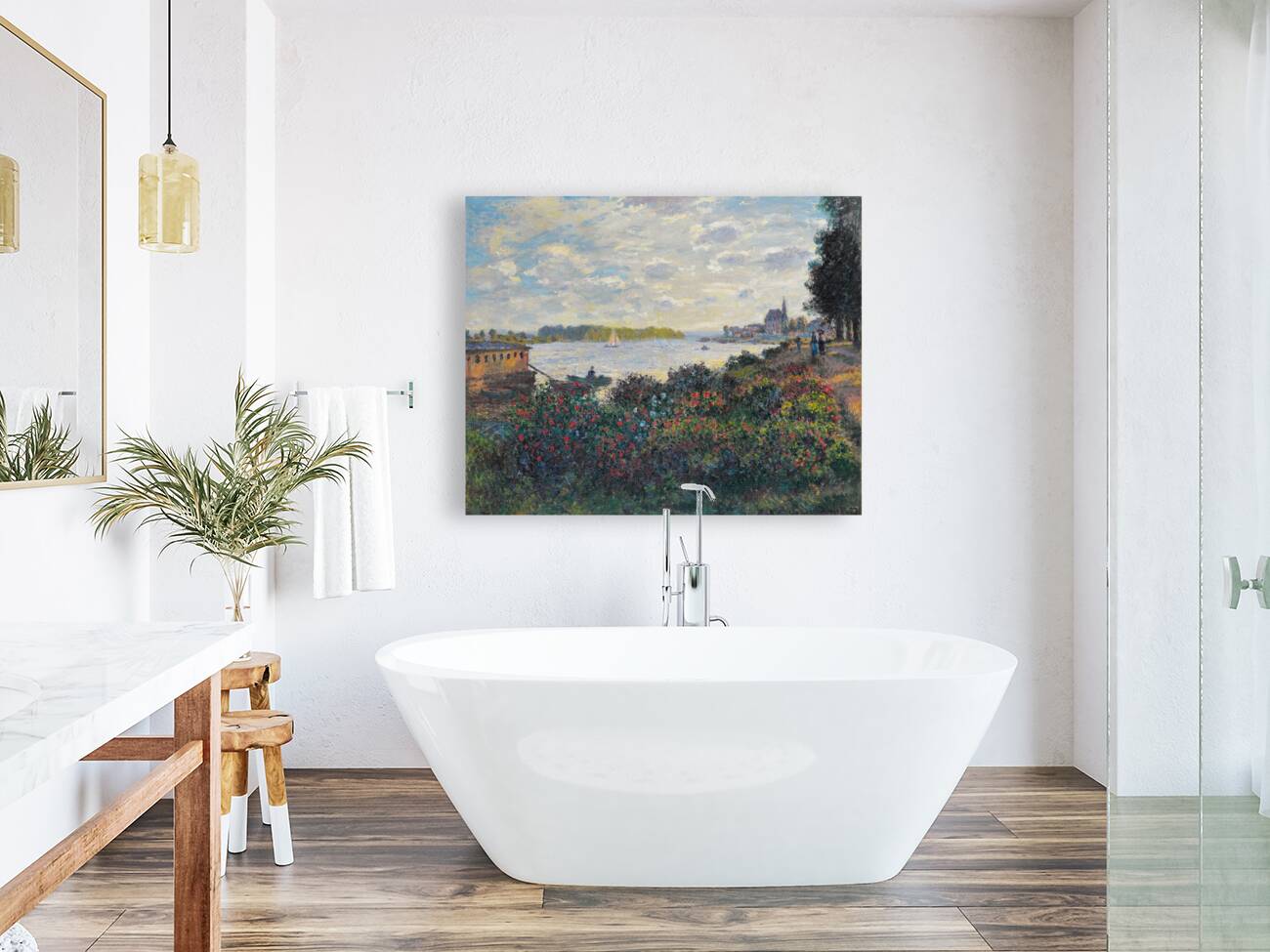 La Seine À Argenteuil [1877] by Claude Monet [1840–1926] Reproduction