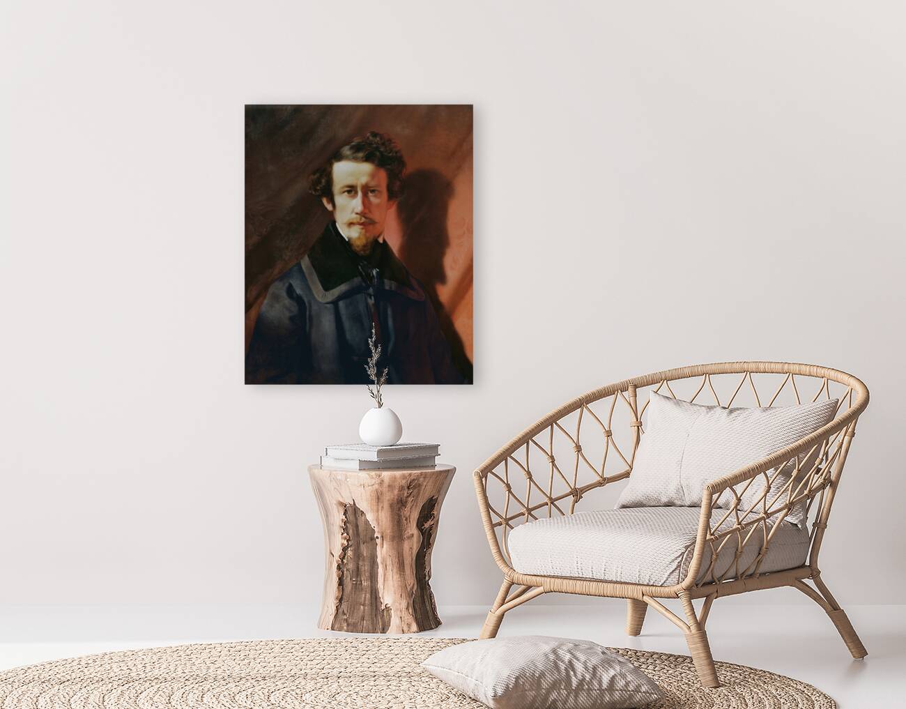 Selbstporträt vor rotem Grund [1843] by Franz Eybl [1806–1880] Reproduction