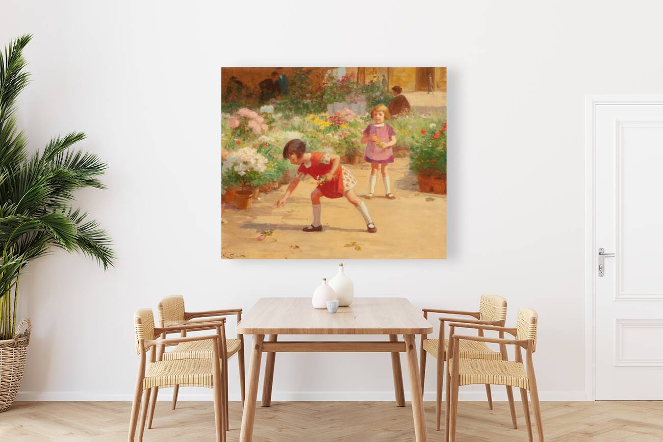 Gathering Flowers by Victor Gabriel Gilbert [1847–1933] Reproduction