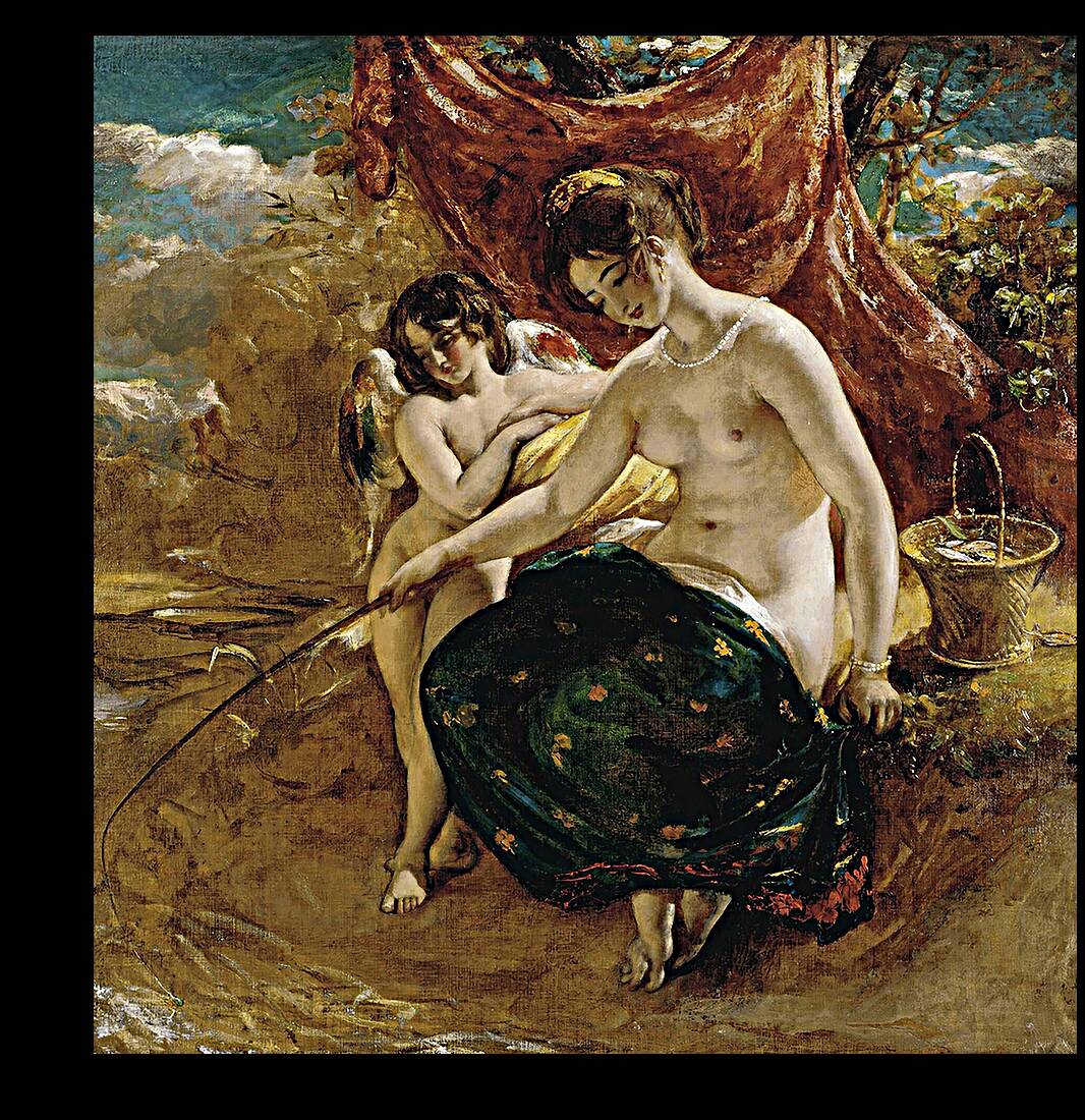Nymph Angling by William Etty [1787–1849] Reproduction