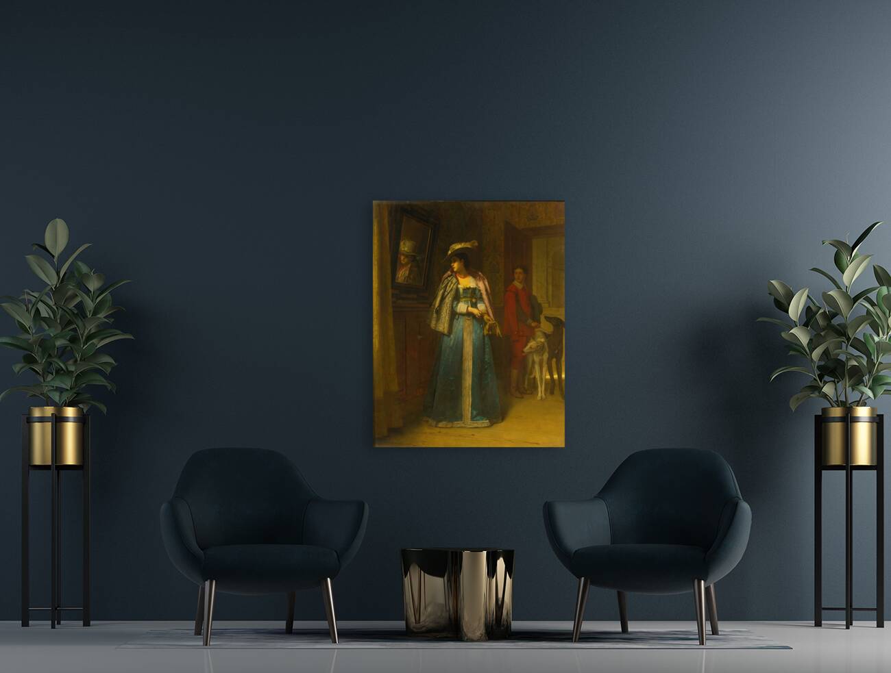 A Sideways Glance by Florent Willems [1823–1905] Reproduction