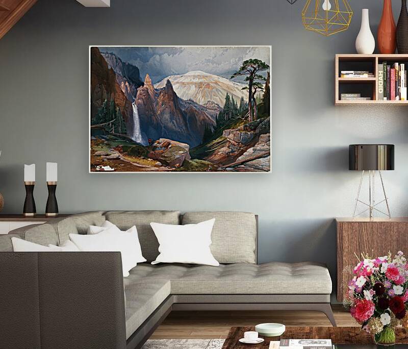 Tower Falls and Sulphur Mountain. Yellowstone [ca. 1875] by Thomas Moran [1837–1926] Reproduction