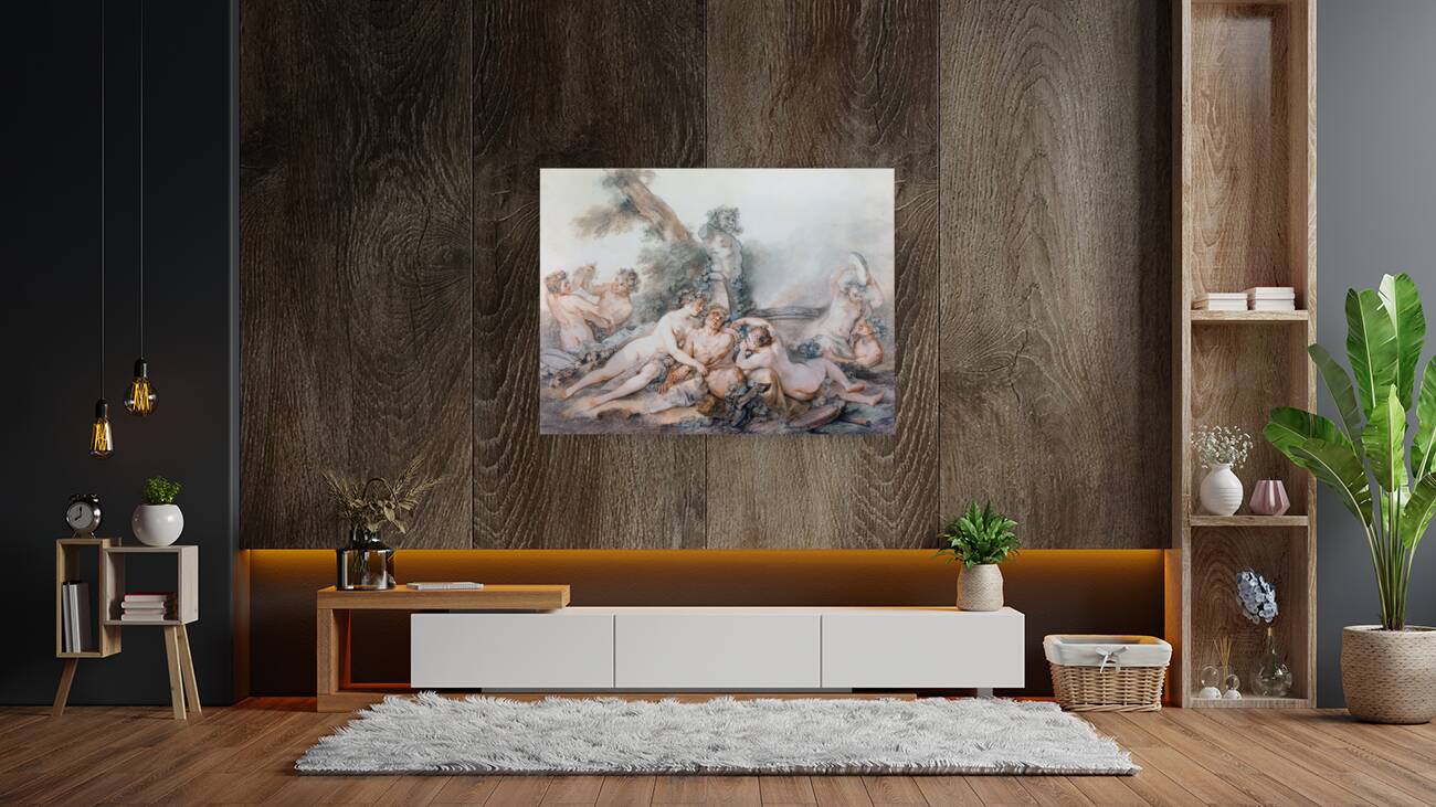 Nymphes et Satyres auprès d’un terme de Bacchus [18th century] by Jacques–Philippe Caresme [1734–1796] Reproduction