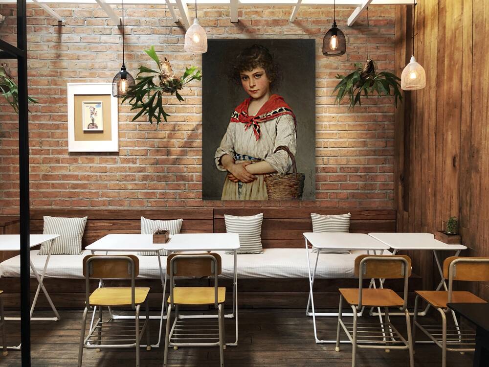 A Neapolitan Girl by Eugen von Blaas [1843–1931] Reproduction