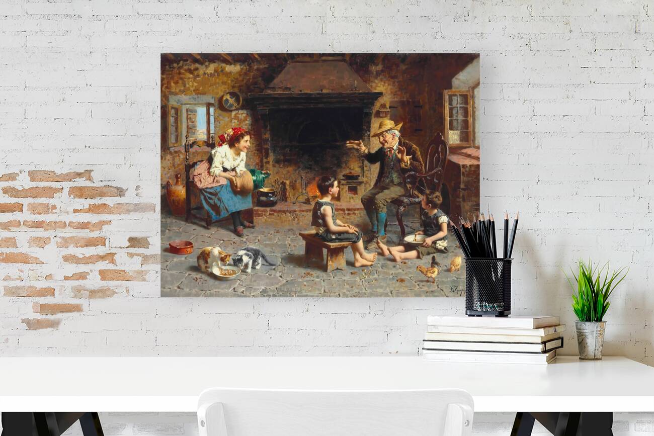 Storytime by Eugenio Zampighi [1859–1944] Reproduction