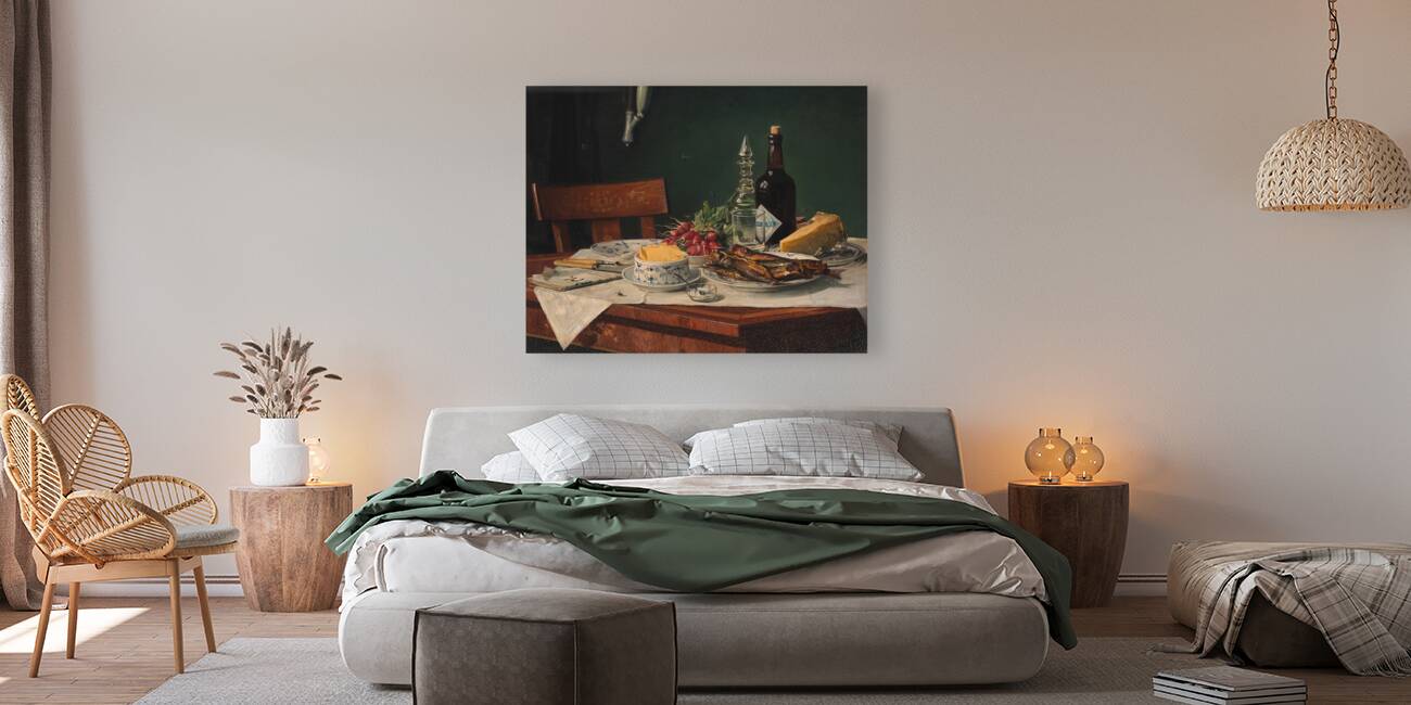 Et Frokostbord [1884] by Oluf August Hermansen [1849–1897] Reproduction