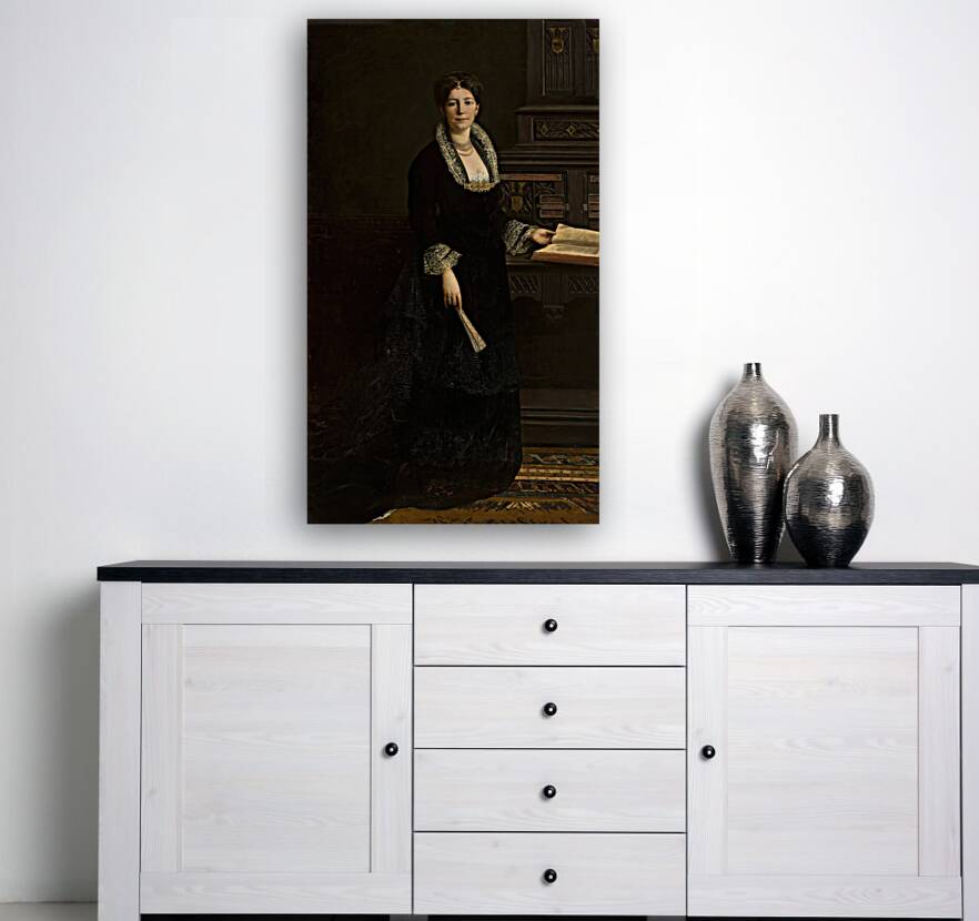 Portrait of a woman [1879] by Tadeusz Ajdukiewicz [1852–1916] Reproduction