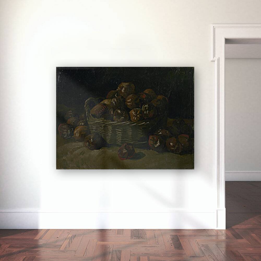 Basket of apples [1885] by Vincent van Gogh [1853–1890] Reproduction