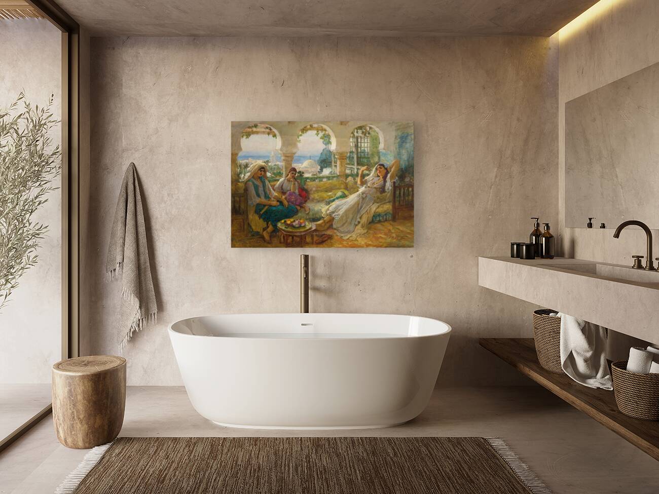 On The Terrace by Frederick Arthur Bridgman [1847–1928] Reproduction