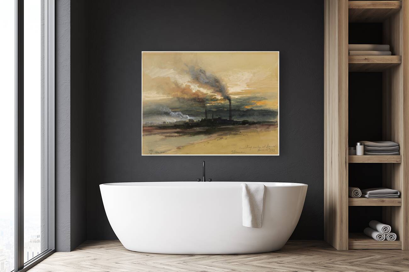 Smelting Works at Denver [1892] by Thomas Moran [1837–1926] Reproduction