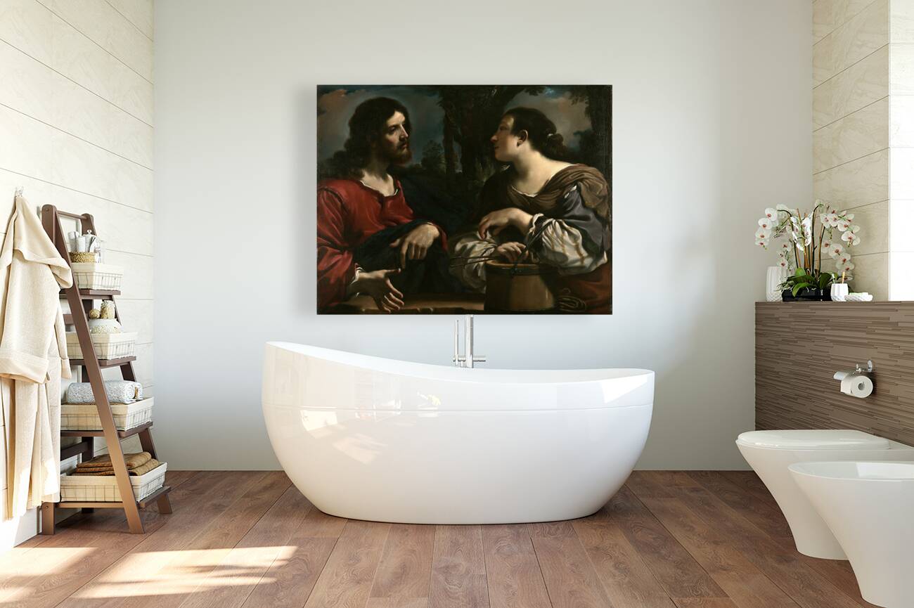 Christ And The Woman Of Samaria [1619–1620] by Guercino [1591–1666] Reproduction