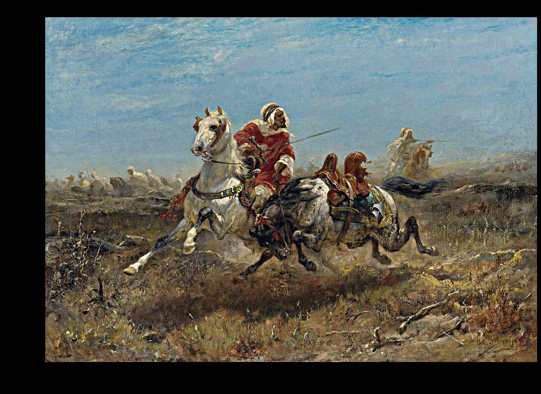 The Chase by Adolf Schreyer [1828–1899] Reproduction