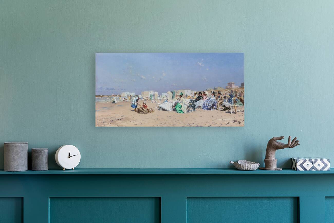 Beach At Scheveningen. Holland by Frederik Hendrik Kaemmerer [1839–1902] Reproduction