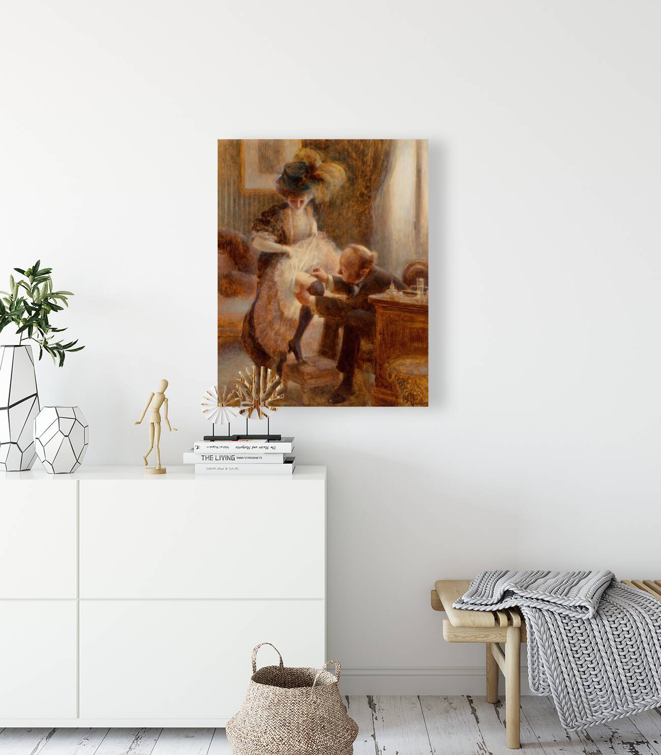 Lifting her petticoat by Albert Guillaume [1873–1942] Reproduction