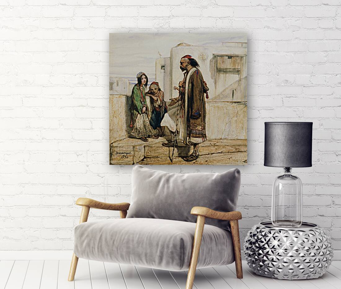 On the Roof of an Oriental House [1830] by Alexandre–Gabriel Decamps [1803–1860] Reproduction