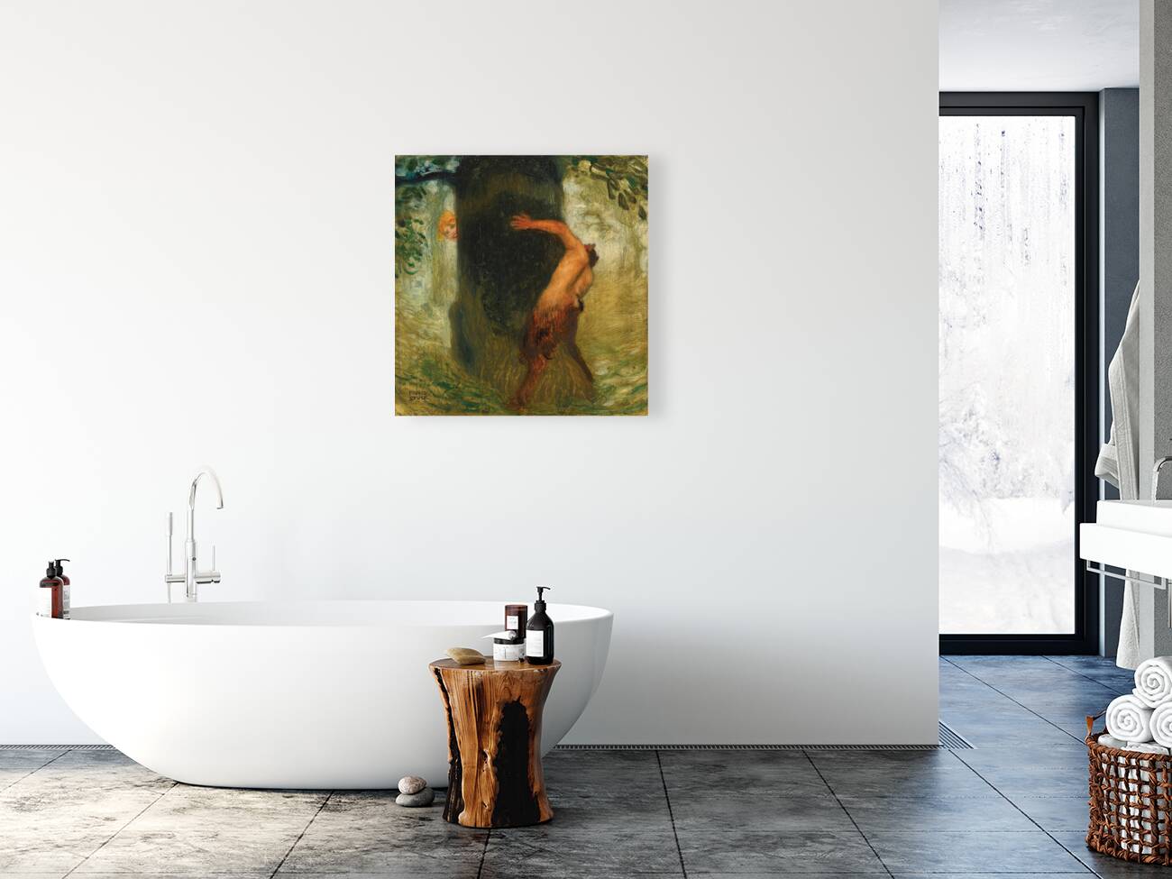 Neckerei [The Tease] by Franz von Stuck [1863–1928] Reproduction