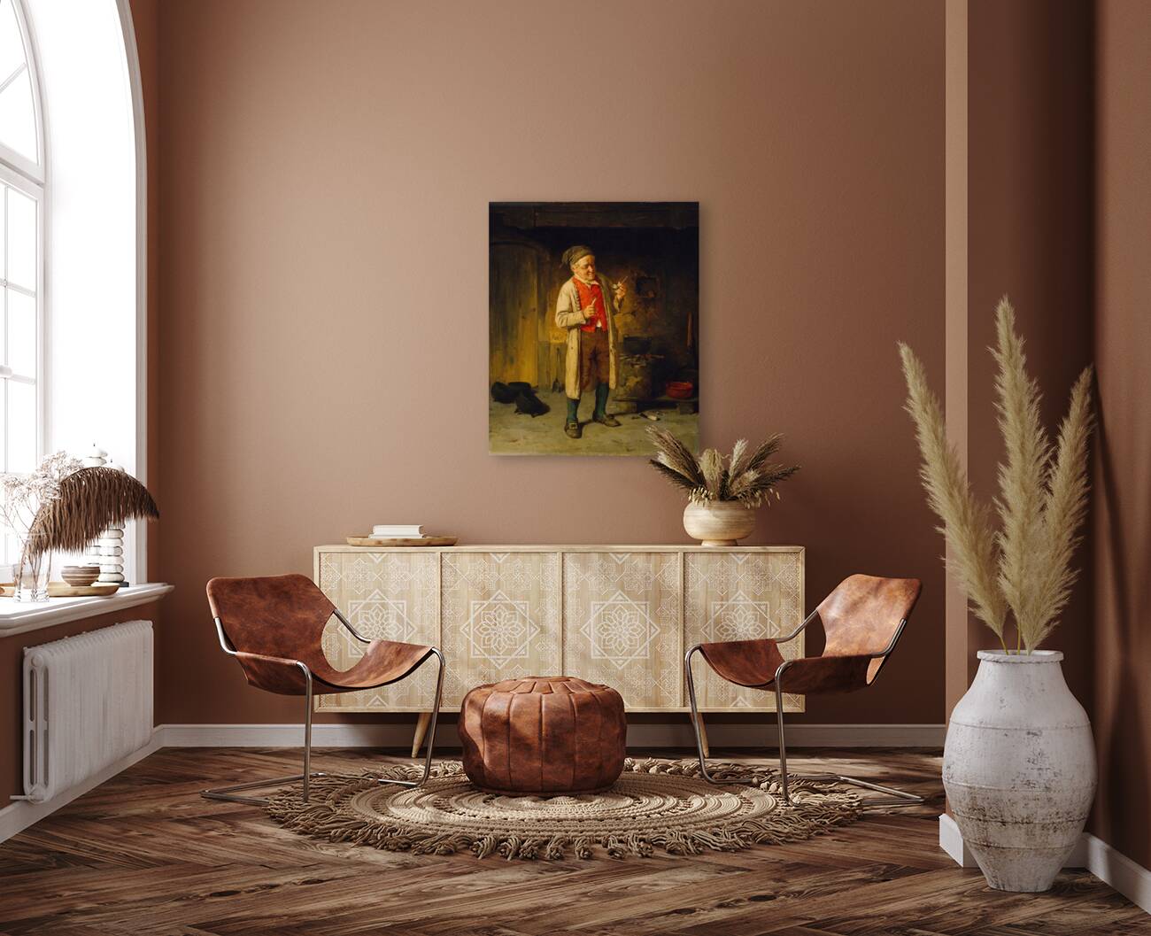 The New Pipe by August Jernberg [1826–1896] Reproduction