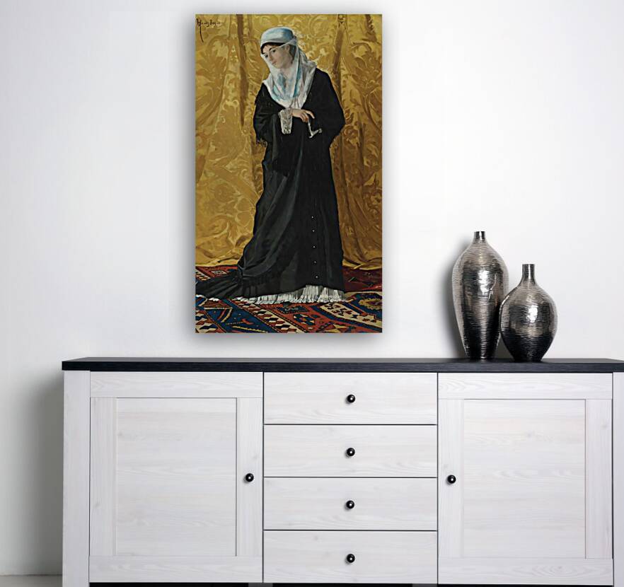 A Lady Of Constantinople [1881] by Osman Hamdi Bey [1842–1910] Reproduction