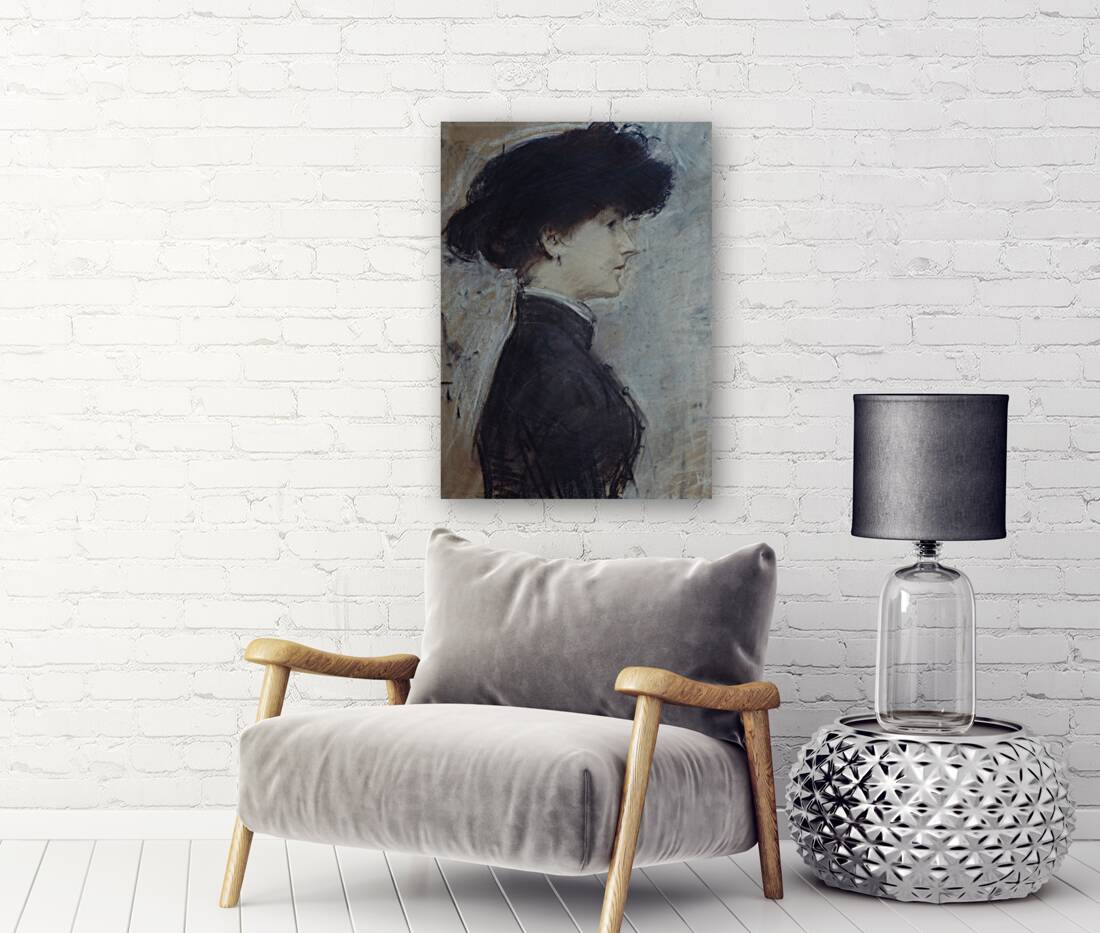 Portrait de femme de profil by Paul César Helleu [1859–1927] Reproduction