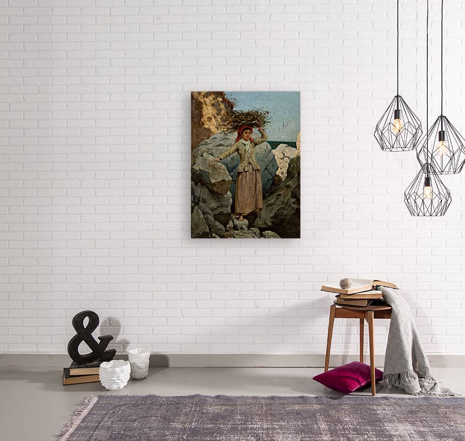 Annunziata. Girl with a bunch of brushwood on her head [1894] by Curt Agthe [1862–1943] Reproduction