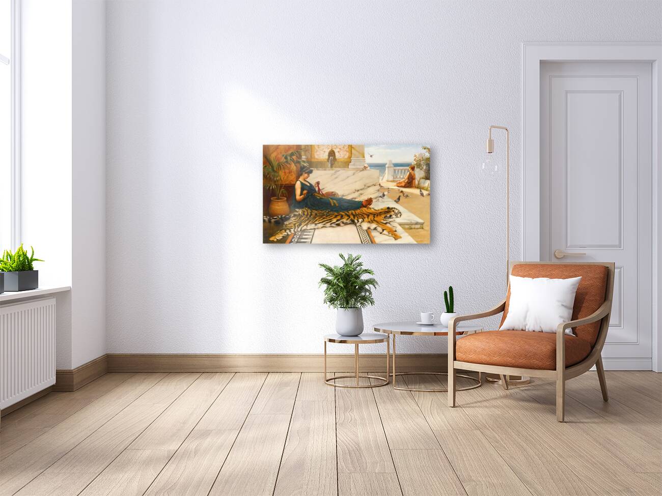 The Tigerskin [Sewing Girl] [1889] by John William Godward [1861–1922] Reproduction