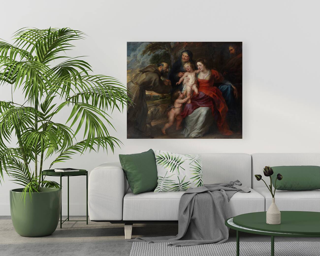The Holy Family with Saints Francis and Anne and the Infant Saint John the Baptist [early or mid–1630s] by Peter Paul Rubens [1577–1640] Reproduction