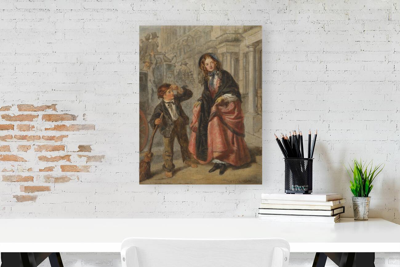 The crossing sweeper [1863] by William Powell Frith [1819–1909] Reproduction