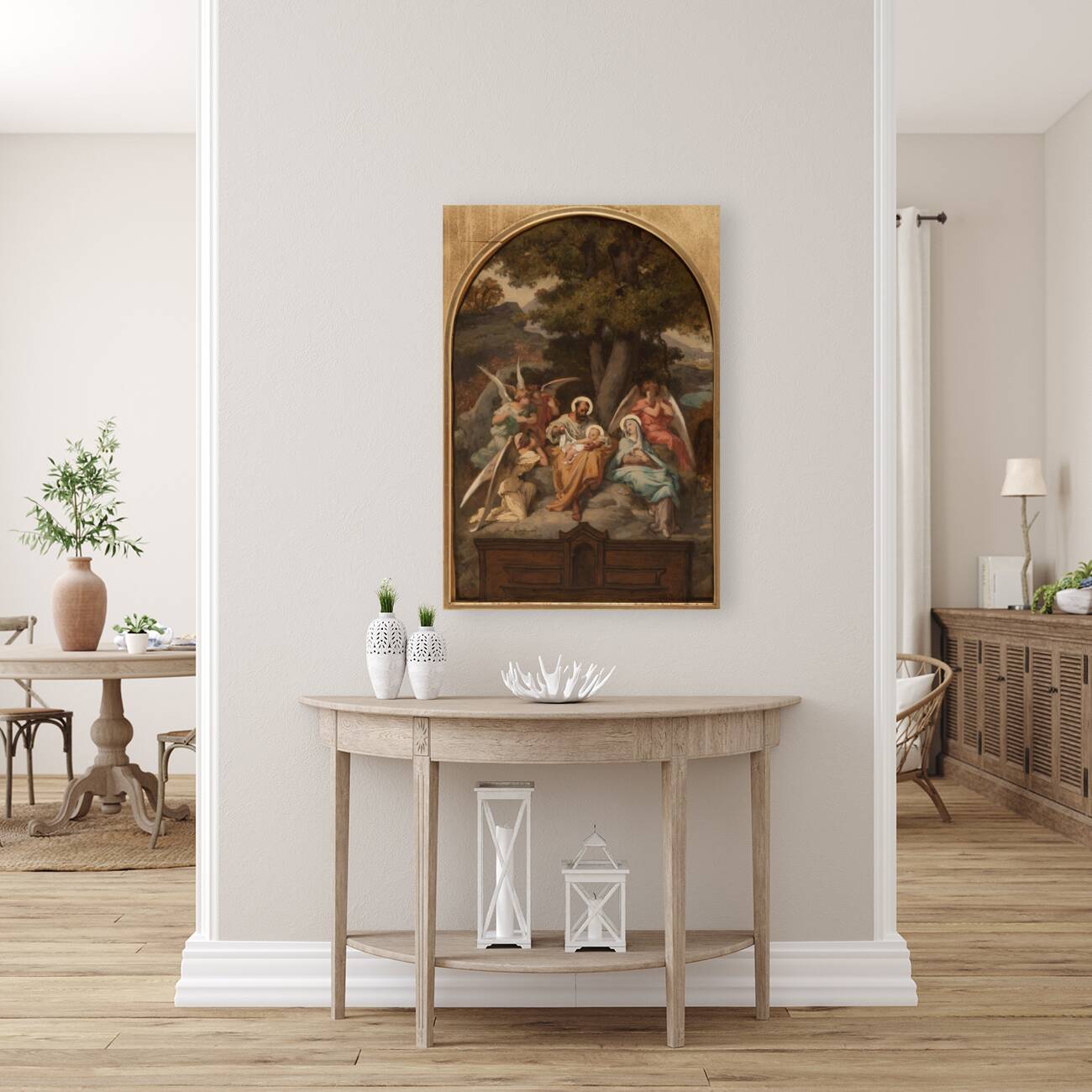 Le Repos de la Sainte Famille [1880] by Felix–Henri Giacomotti [1828–1909] Reproduction