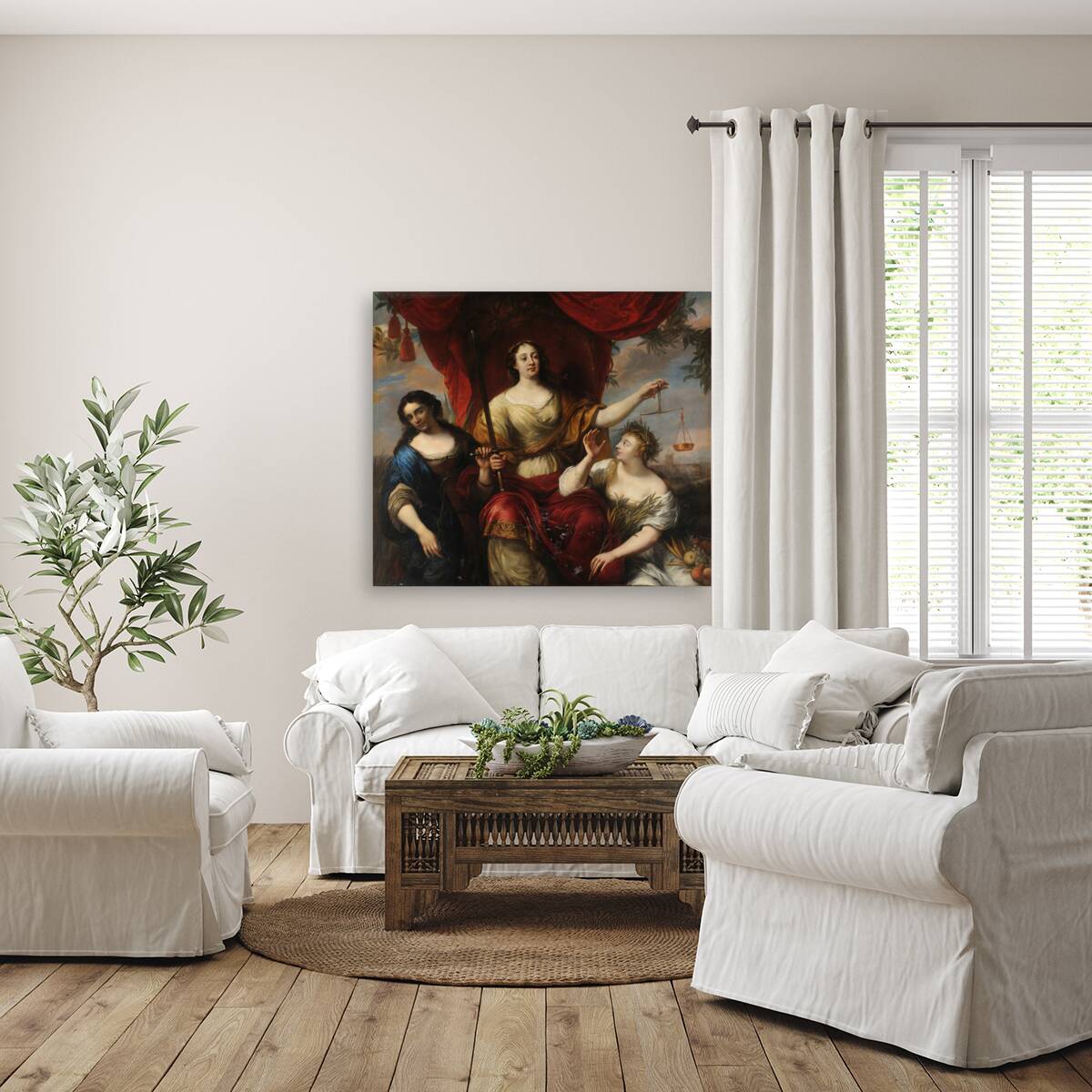 Justice [or Prudence. Justice. And Peace] [1662] by Jürgen Ovens [1623–1678] Reproduction