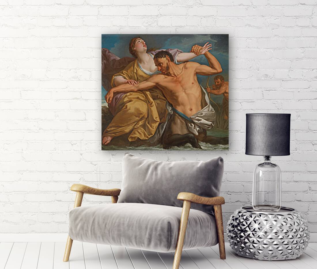 The Slaying Of Nessus By Hercules [18th Century] by Italian School [1800–1899] Reproduction