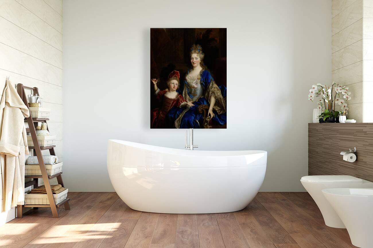 Portrait of Catherine Coustard. Marquise of Castelnau. Wife of Charles–Léonor Aubry with Her Son Léonor [c. 1700] by Nicolas de Largillière [1656–1746] Reproduction