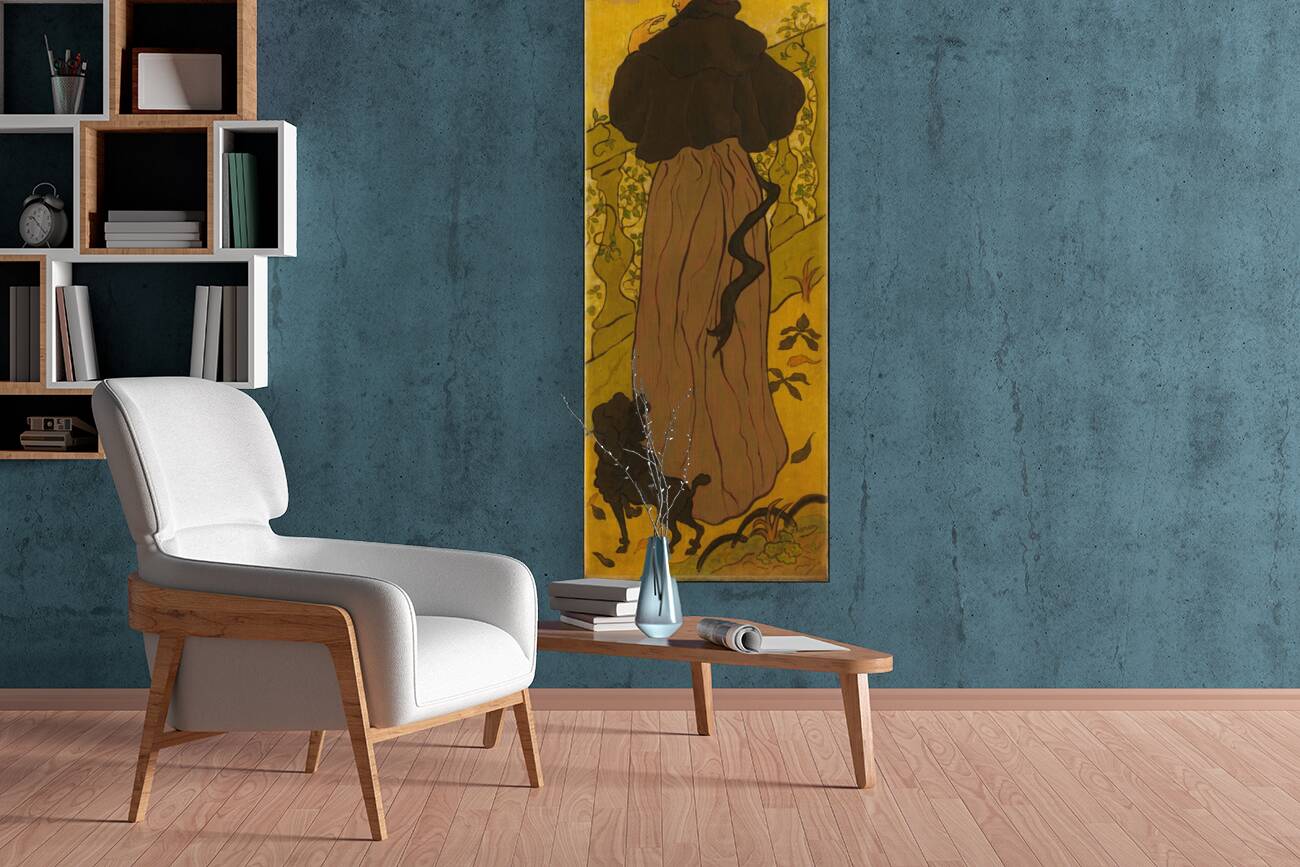 Woman Standing Beside a Balustrade with a Poodle [ca. 1895] by Paul Ranson [1864–1909] Reproduction