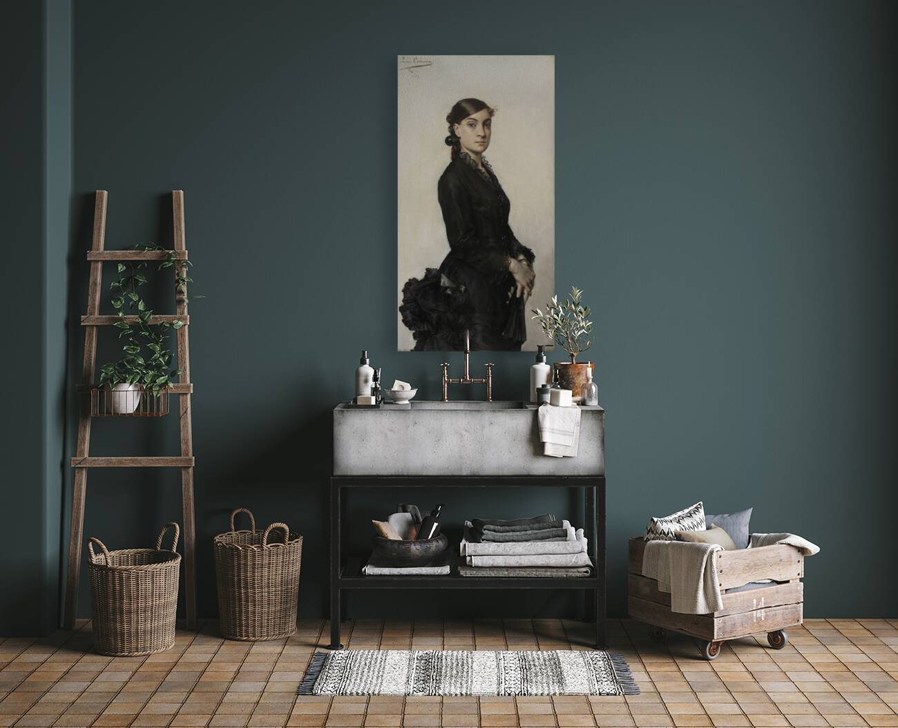 Portrait de Jacqueline Comerre–Paton en robe noire [1879] by Léon François Comerre [1850–1916] Reproduction