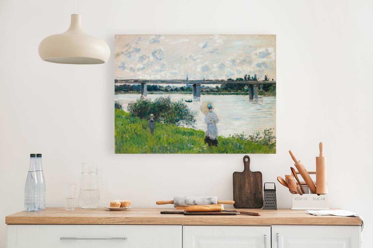 The Promenade with the Railroad Bridge. Argenteuil [1874] by Claude Monet [1840–1926] Reproduction