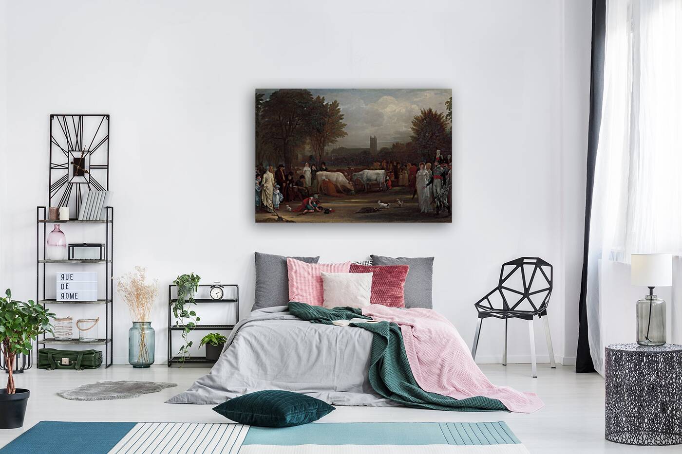 Milkmaids in St. James’s Park. Westminster Abbey Beyond [ca. 1801] by Benjamin West [1738–1820] Reproduction