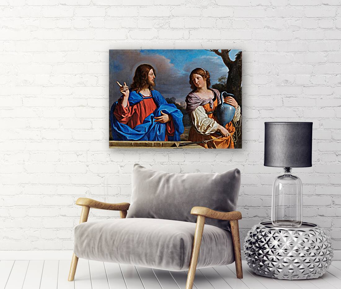 Jesús Y La Samaritana En El Pozo [C. 1640] by Guercino [1591–1666] Reproduction