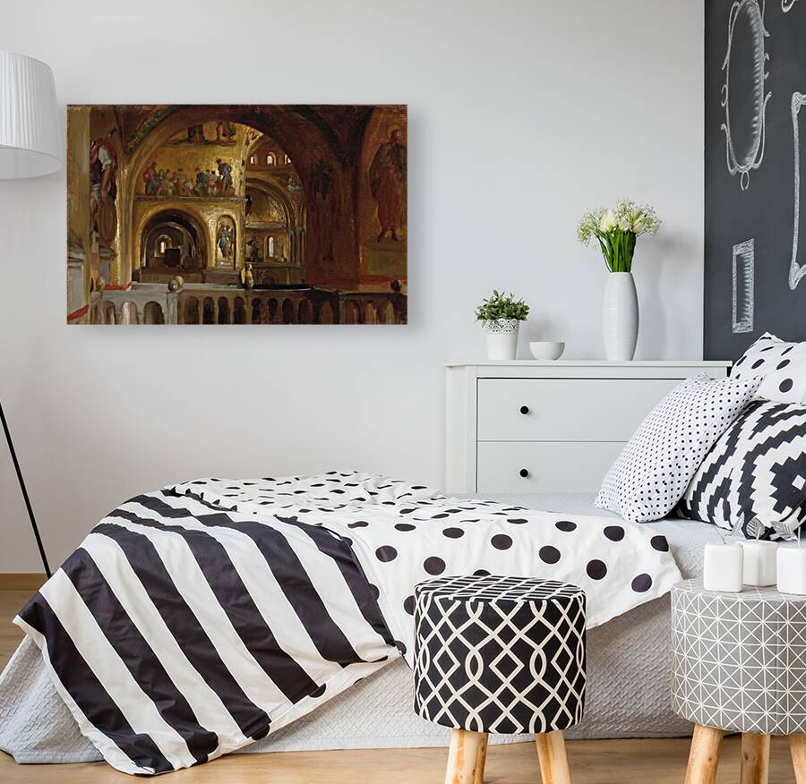 The Interior of St Mark’s Basilica. Venice by Frederic Leighton [1830–1896] Reproduction