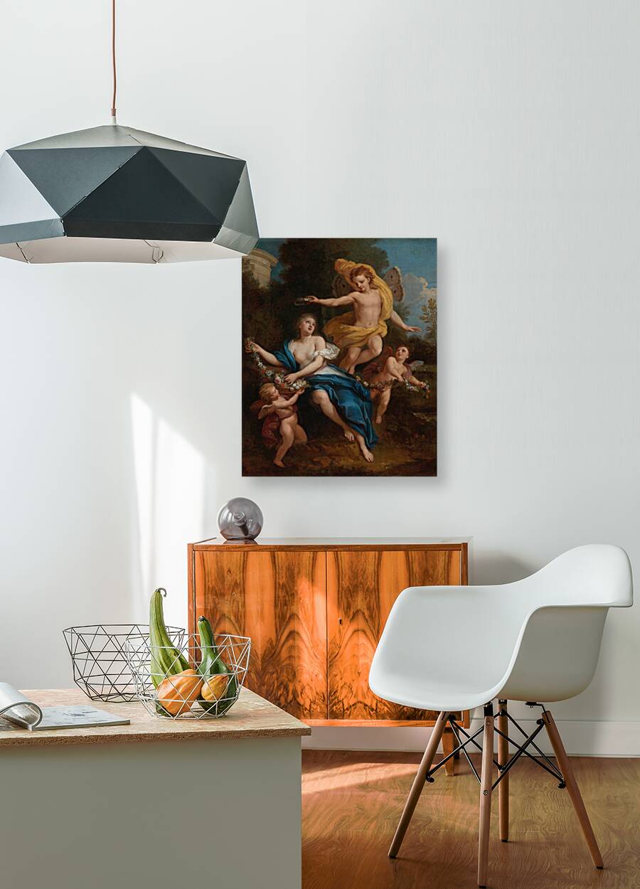 Zephyr Crowning Flora [1702] by Louis de Boullogne the Younger [1654–1733] Reproduction