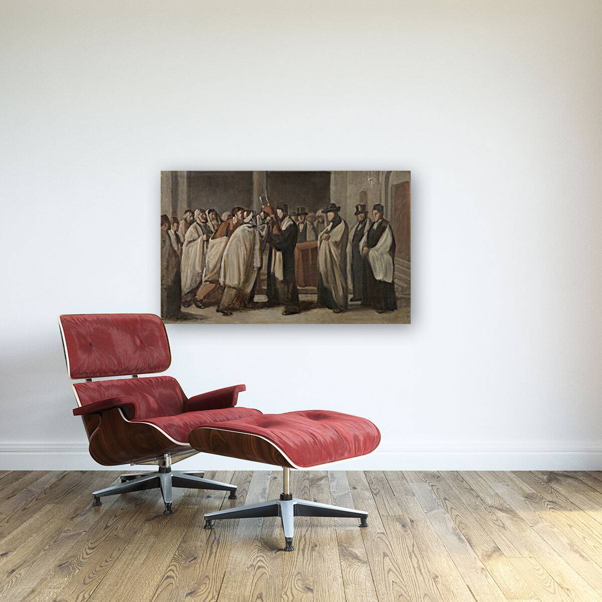 Sabbath Service by Edouard Moyse [1827–1908] Reproduction