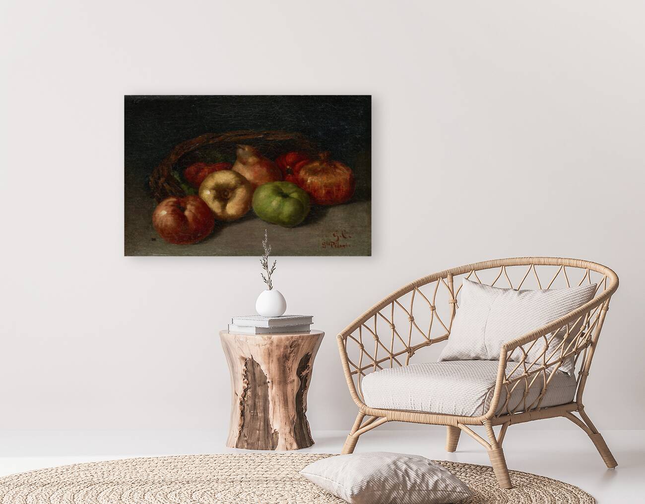 Still Life with Apples. Pear. And Pomegranates [1871] by Gustave Courbet [1819–1877] Reproduction