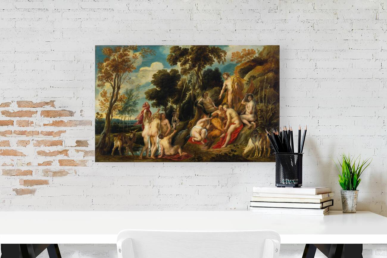 Nymphs Cutting Off Pan’s Beard [C. 1640] by Jacob Jordaens [1593–1678] Reproduction