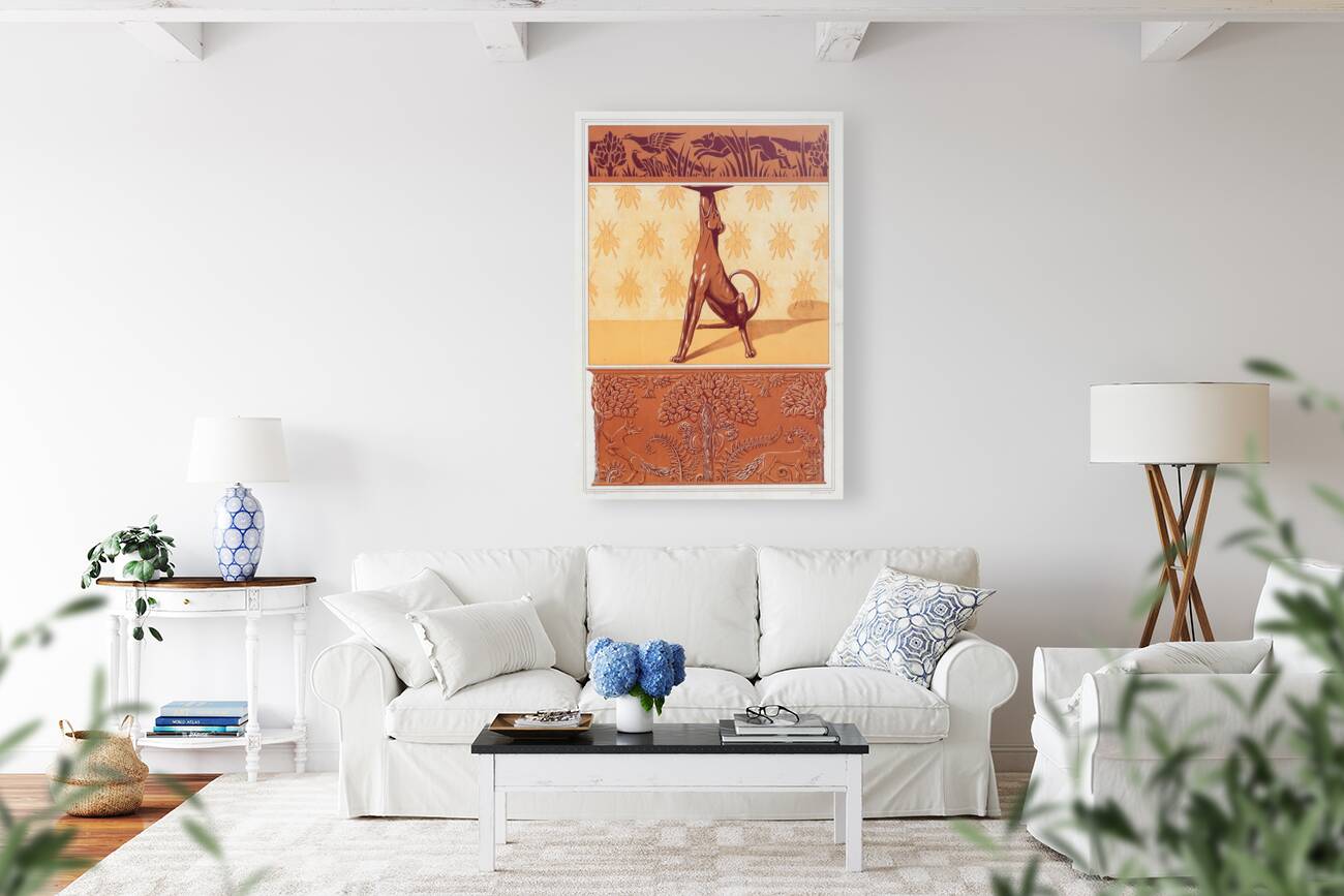 Faisans et renard. Frise cuivre découpé. Chien. Chandelier. Abeilles. Semis. Renards. écureuils et oiseaux. Jardiniere cuivre repoussé [1897] by Maurice Pillard Verneuil [1869–1942] Reproduction