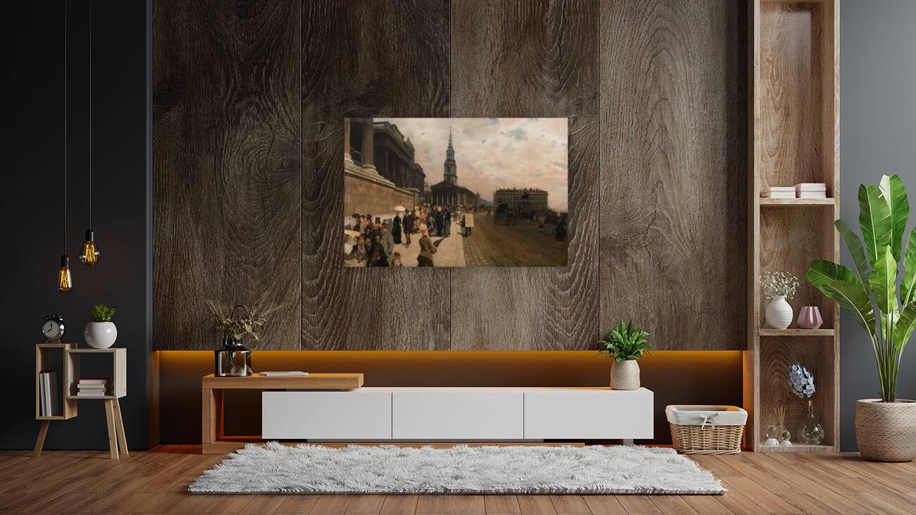 La National Gallery et l’église Saint Martin [Londres] [1878] by Giuseppe De Nittis [1846–1884] Reproduction