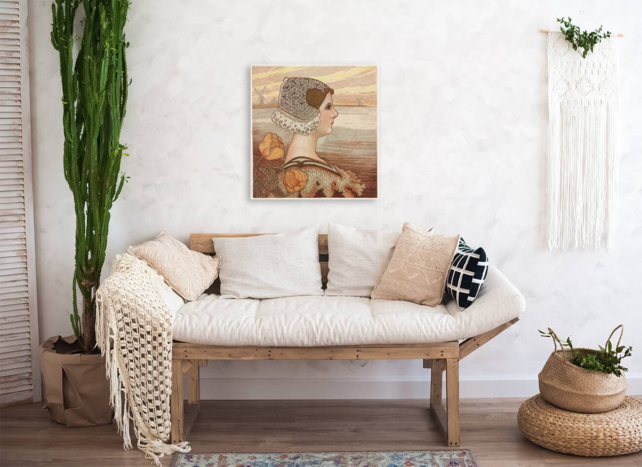 Dutch Lady with Tulips by Paul Berthon [1872–1909] Reproduction