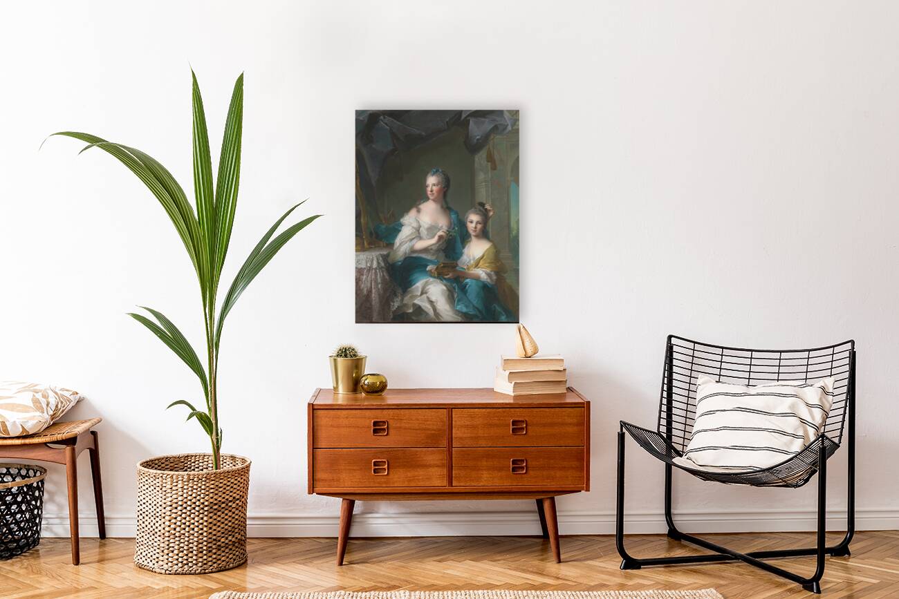 Madame Marsollier and Her Daughter [1749] by Jean–Marc Nattier [1685–1766] Reproduction