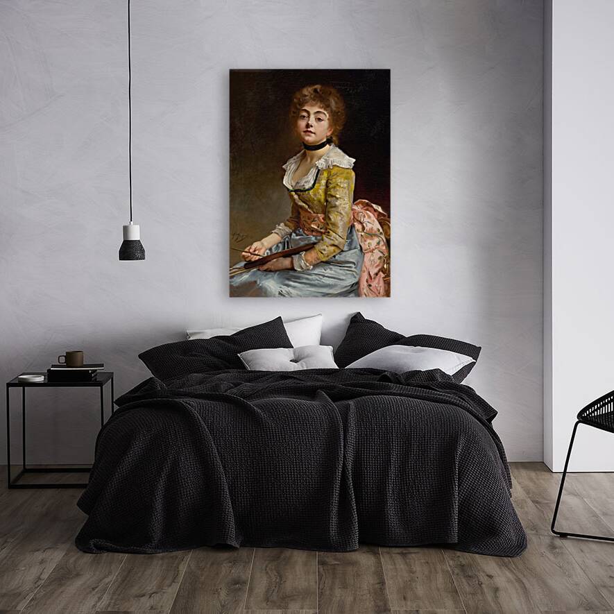 Portrait Of An Artist [1886] by Gustave Jean Jacquet [1846–1909] Reproduction