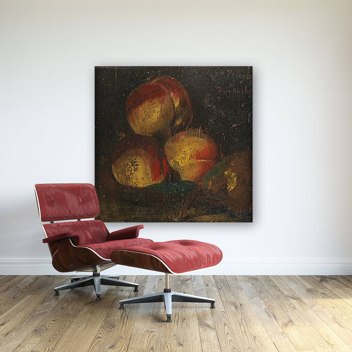 Nature Morte Aux Trois Peches Et A La Poire [1871] by Gustave Courbet [1819–1877] Reproduction