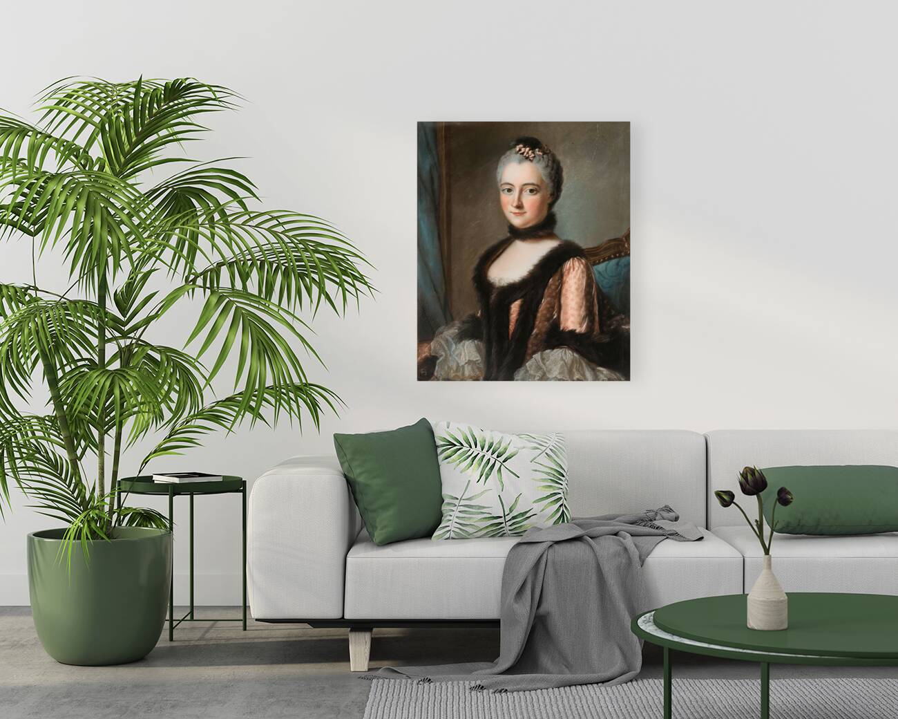 Presumed Portrait Of The Duchesse De Beuvron. Born Rouillé [18th century] by French School [16th–20th Century] Reproduction