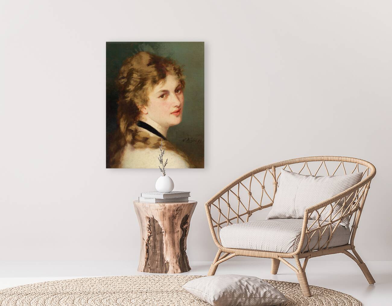 Bildnis einer Dame mit schwarzem Halsband [1877] by Conrad Kiesel [1846–1921] Reproduction