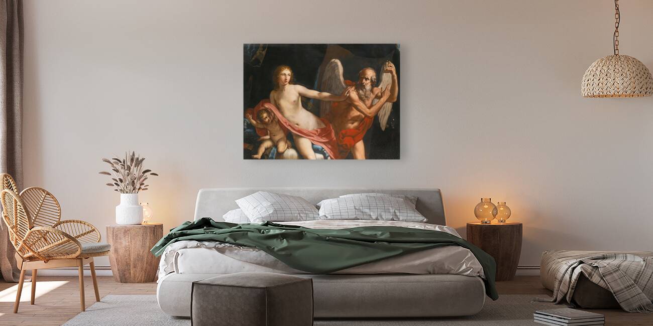 Beauty Fending Off Time by Elisabetta Sirani [1638–1665] Reproduction